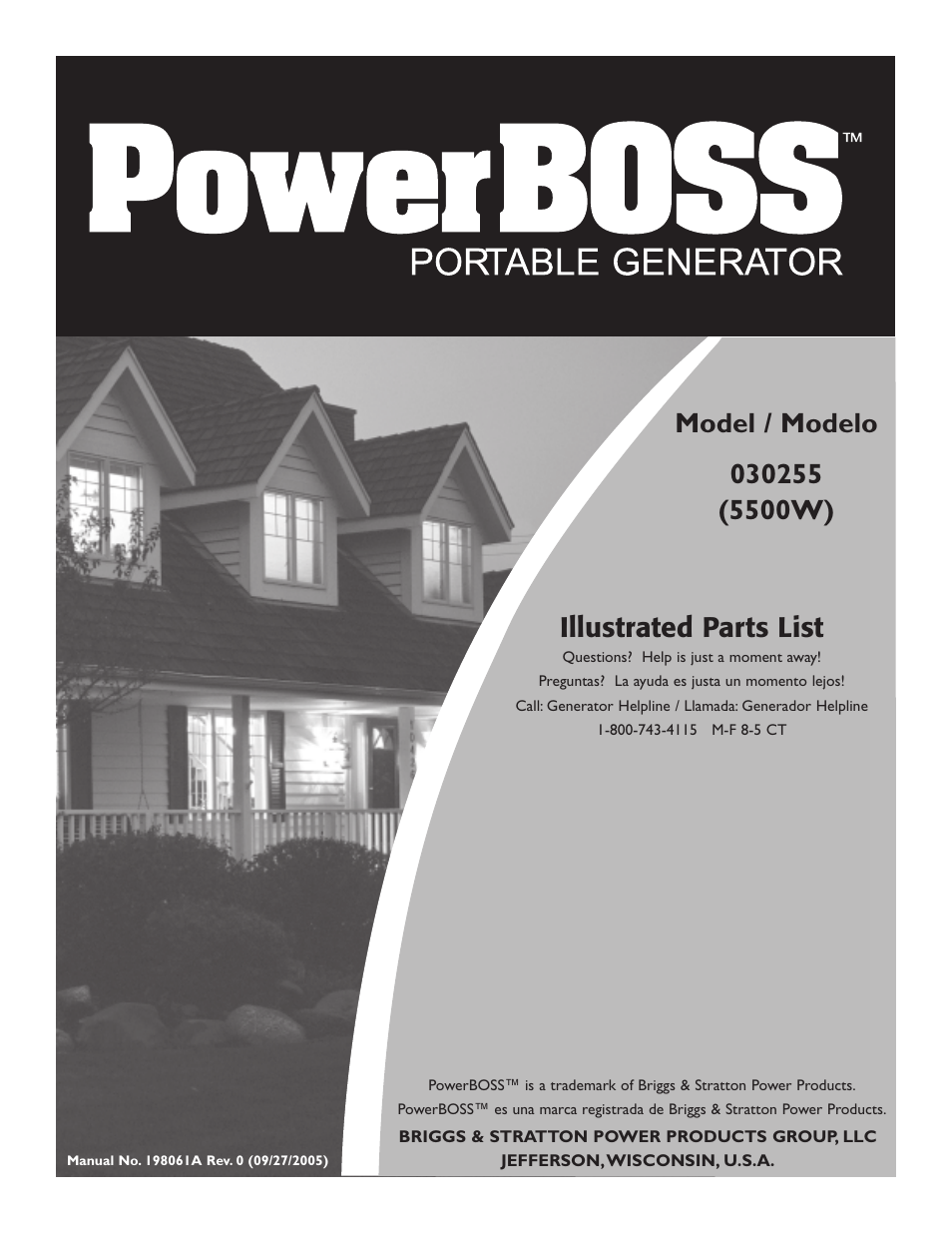 Briggs & Stratton PowerBoss 30255 User Manual | 5 pages