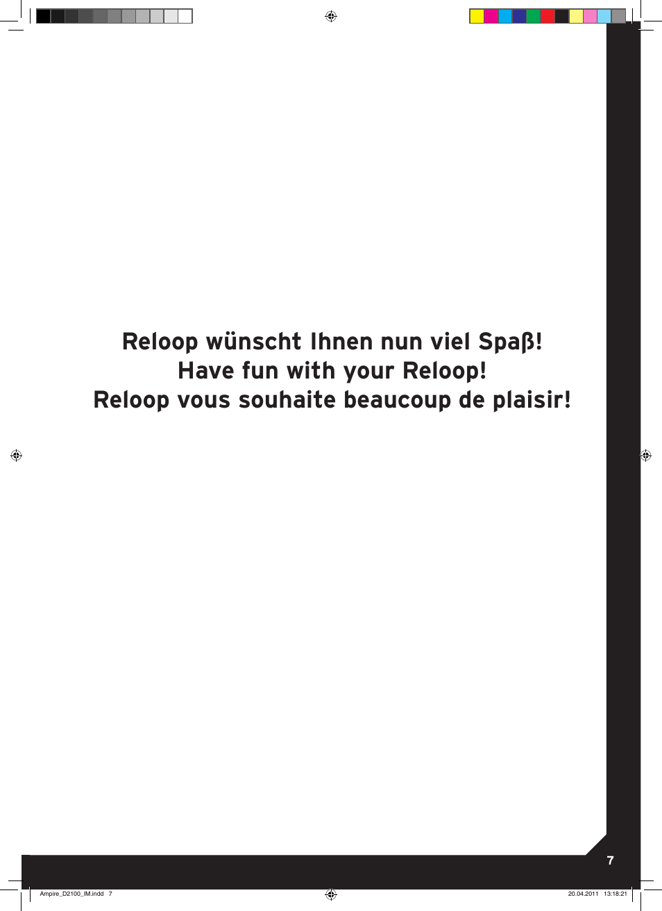 Reloop AMPIRE D2100 User Manual | Page 7 / 8