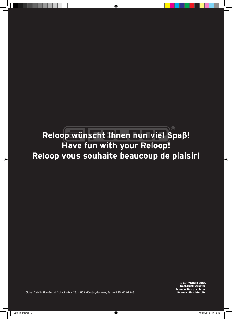 Reloop AMPIRE D360 User Manual | Page 8 / 8
