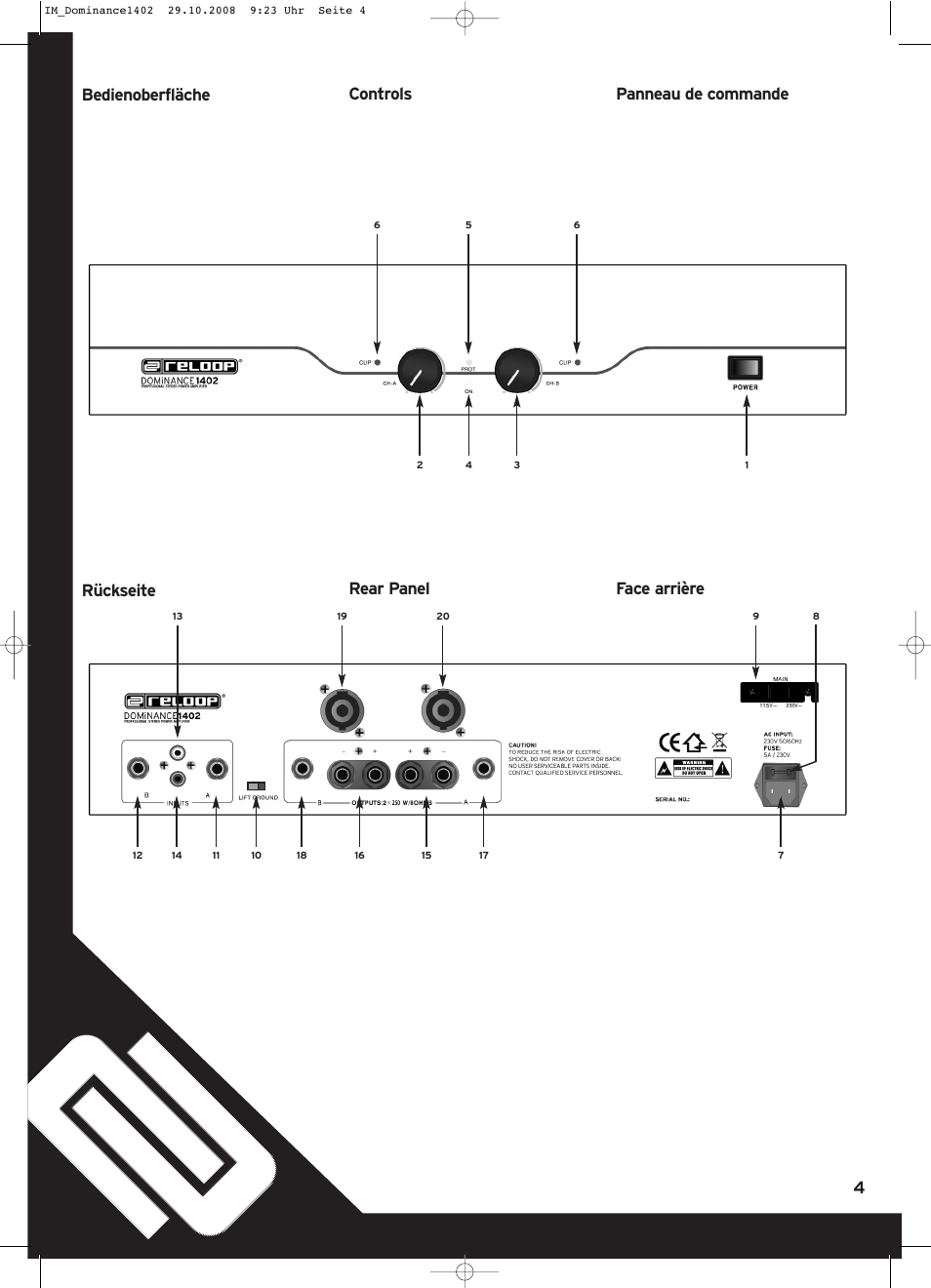 Reloop DOMINANCE 1402 User Manual | Page 4 / 8