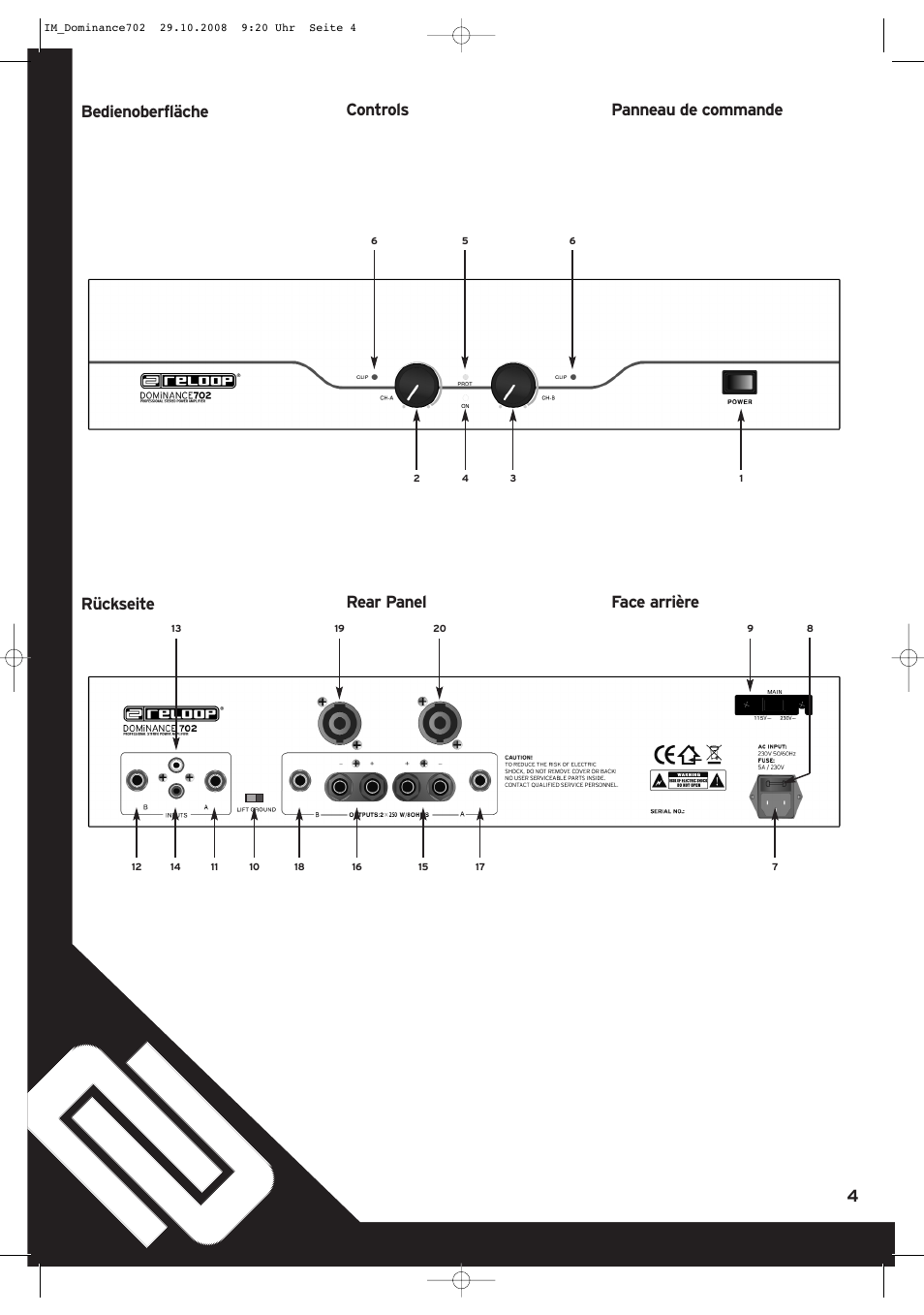 Reloop DOMINANCE 702 User Manual | Page 4 / 8