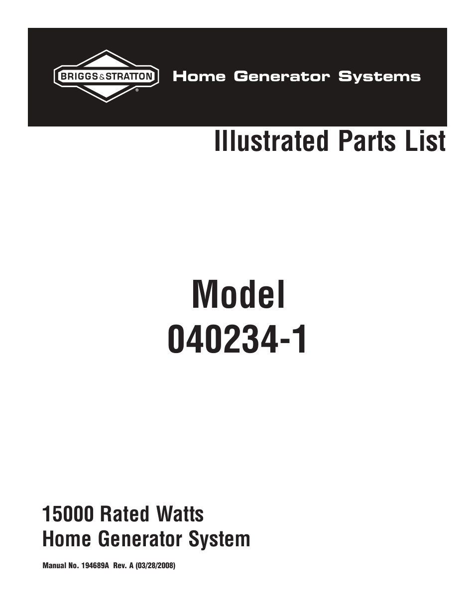 Briggs & Stratton 040234-1 User Manual | 7 pages