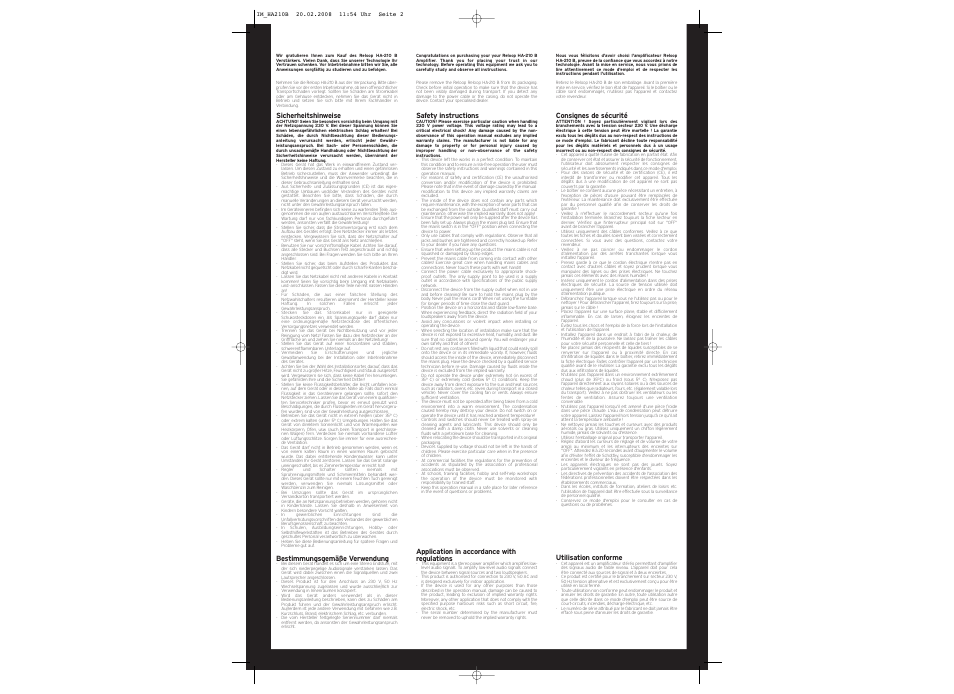 Reloop HA-210 B User Manual | Page 2 / 4