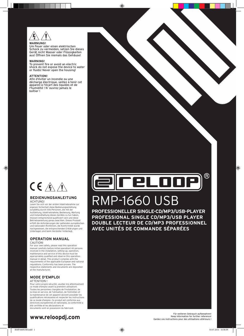 Reloop RMP-1660 USB User Manual | 16 pages