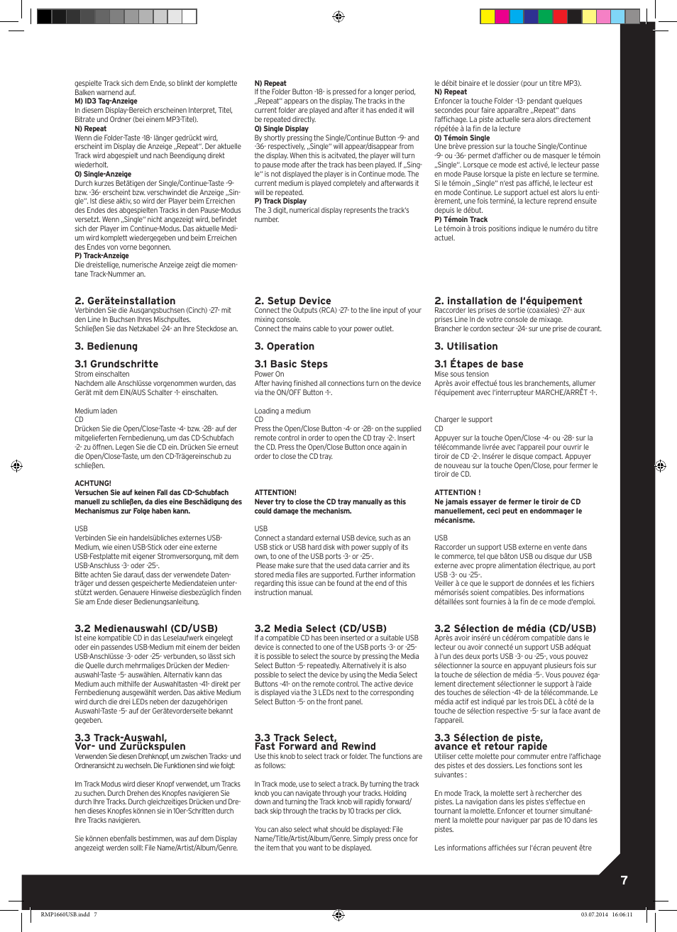 Reloop RMP-1660 USB User Manual | Page 7 / 16