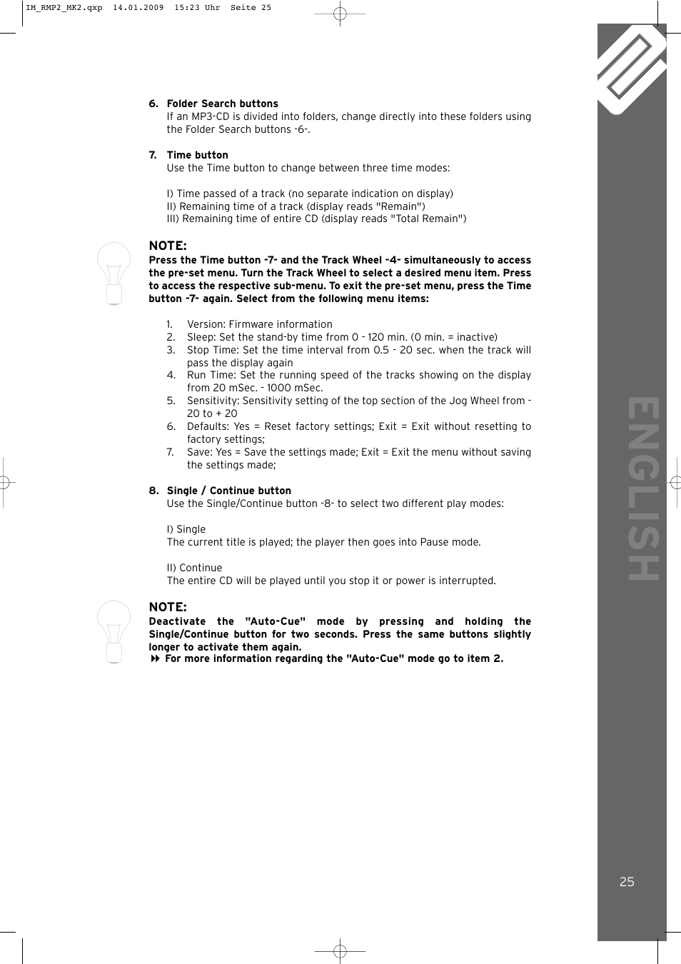 English | Reloop RMP-2 MK2 LTD. User Manual | Page 25 / 56