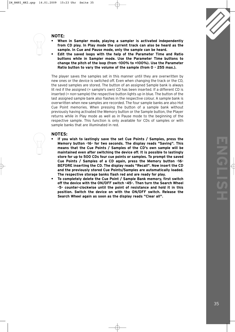 English | Reloop RMP-2 MK2 LTD. User Manual | Page 35 / 56