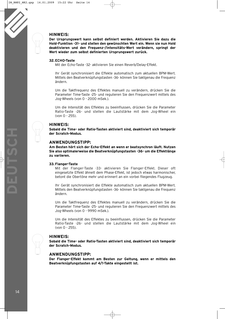 Deut sch | Reloop RMP-2 MK2 B User Manual | Page 14 / 56