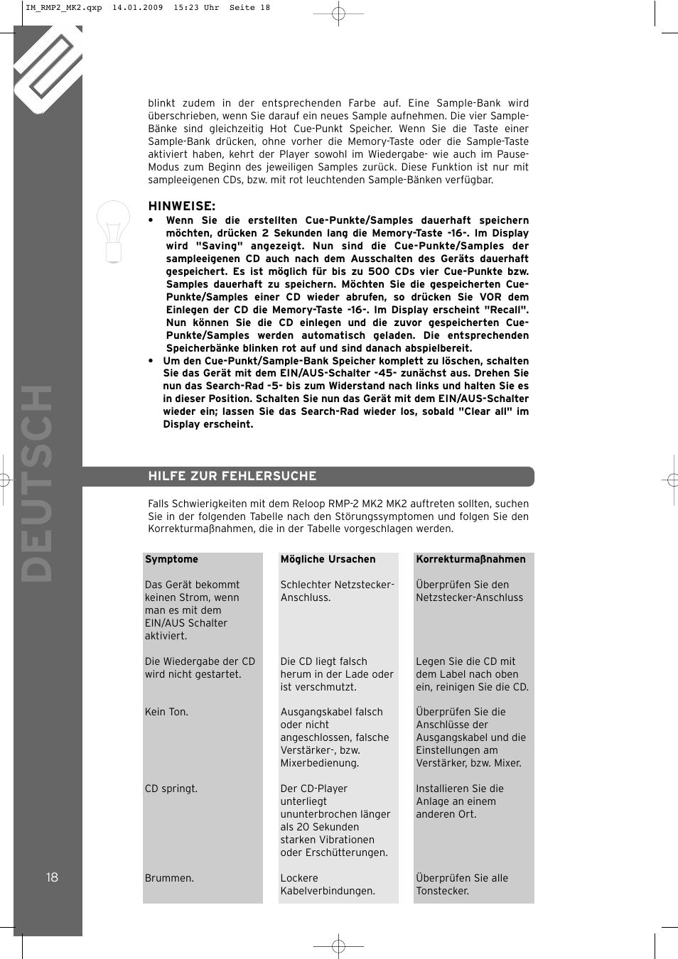 Deut sch | Reloop RMP-2 MK2 B User Manual | Page 18 / 56