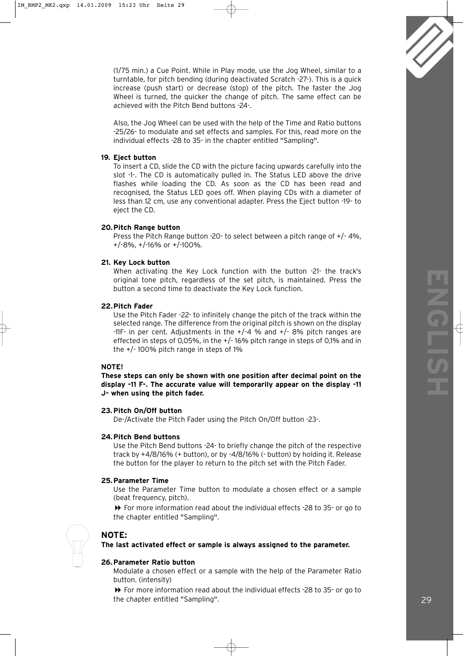 English | Reloop RMP-2 MK2 B User Manual | Page 29 / 56