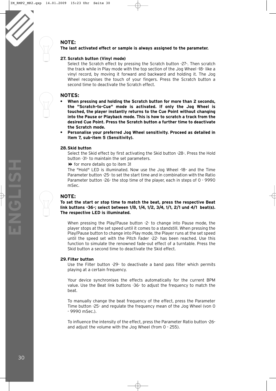 English | Reloop RMP-2 MK2 B User Manual | Page 30 / 56