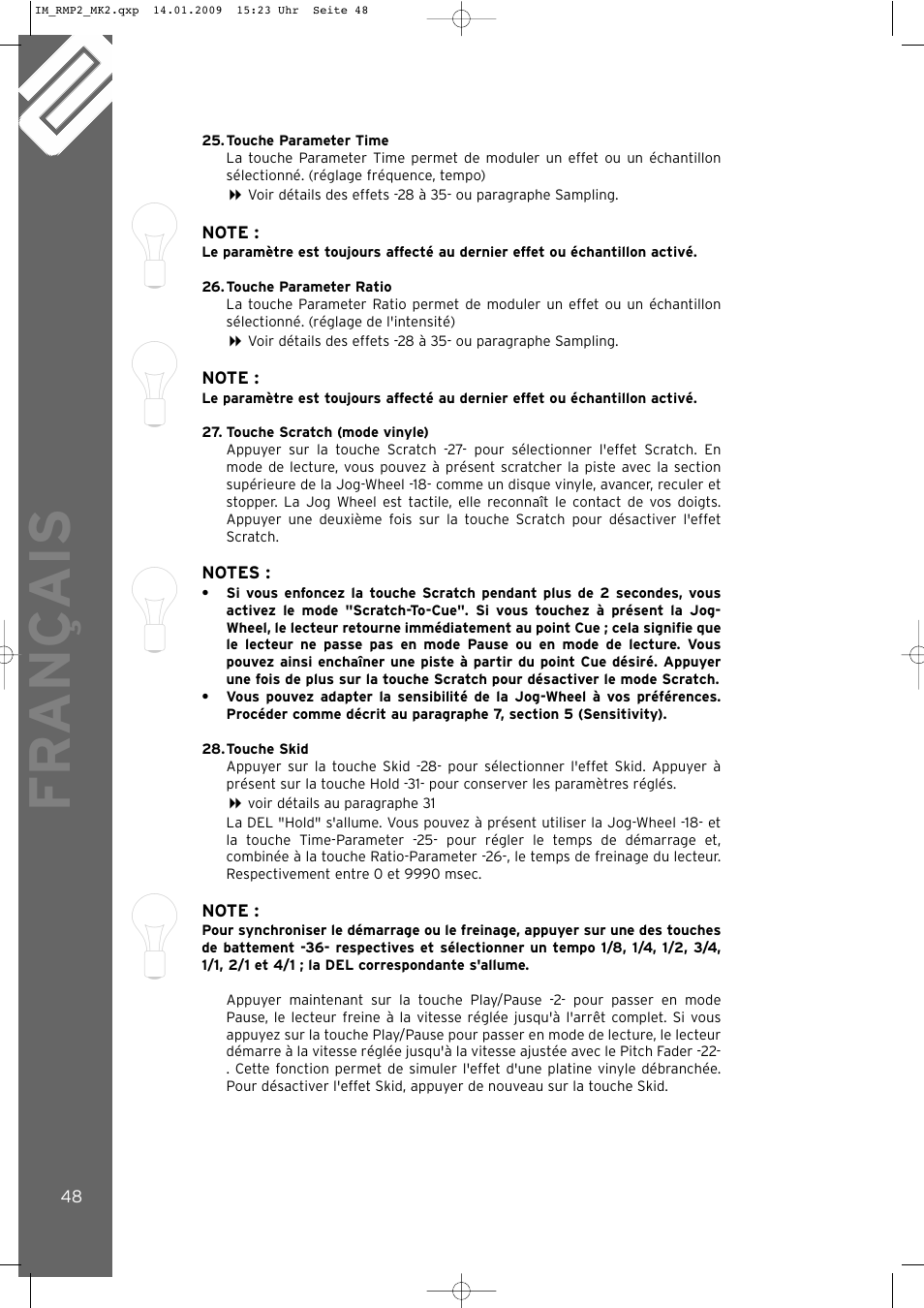 Fr ançais | Reloop RMP-2 MK2 B User Manual | Page 48 / 56