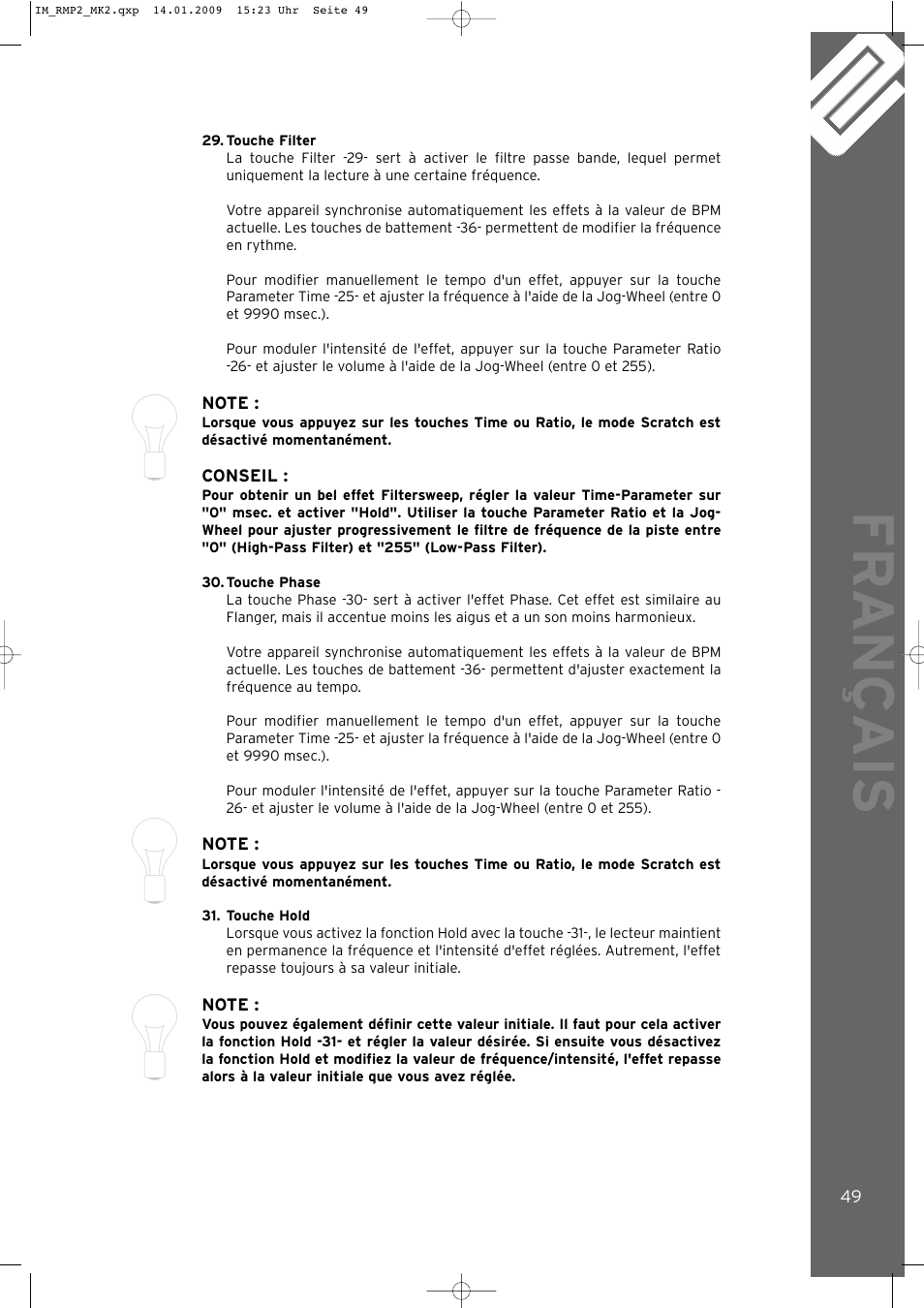 Fr ançais | Reloop RMP-2 MK2 B User Manual | Page 49 / 56