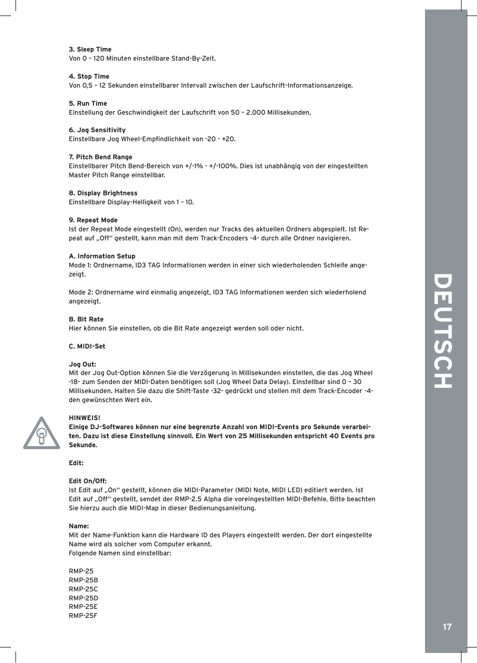 Reloop RMP-2.5 ALPHA User Manual | Page 17 / 68