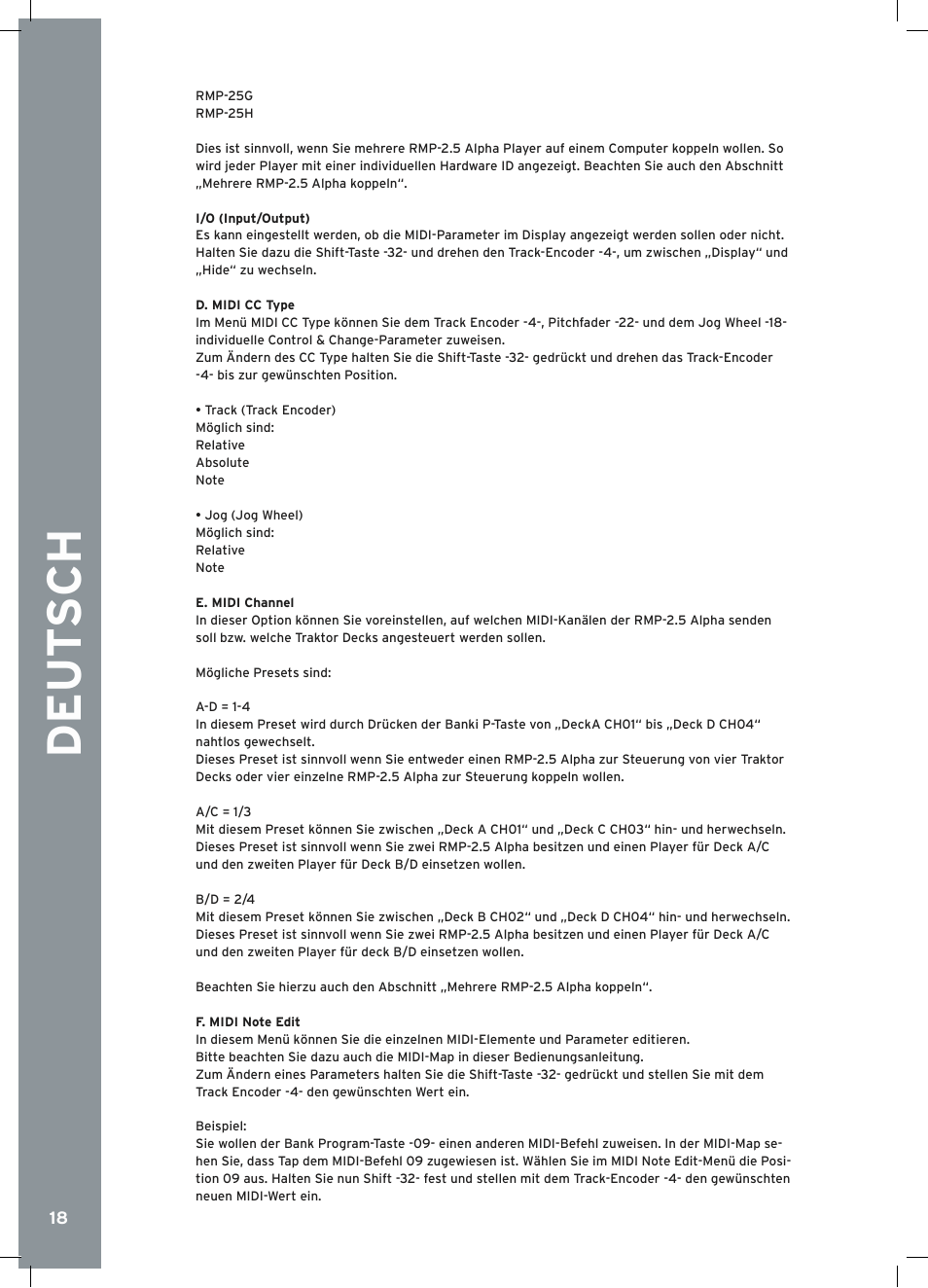 Reloop RMP-2.5 ALPHA User Manual | Page 18 / 68