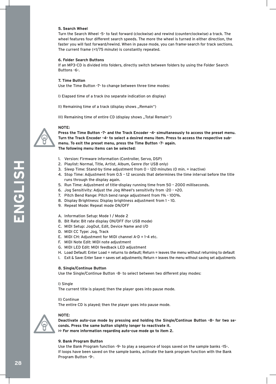 English | Reloop RMP-2.5 ALPHA User Manual | Page 28 / 68