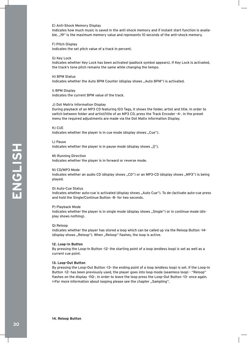 English | Reloop RMP-2.5 ALPHA User Manual | Page 30 / 68