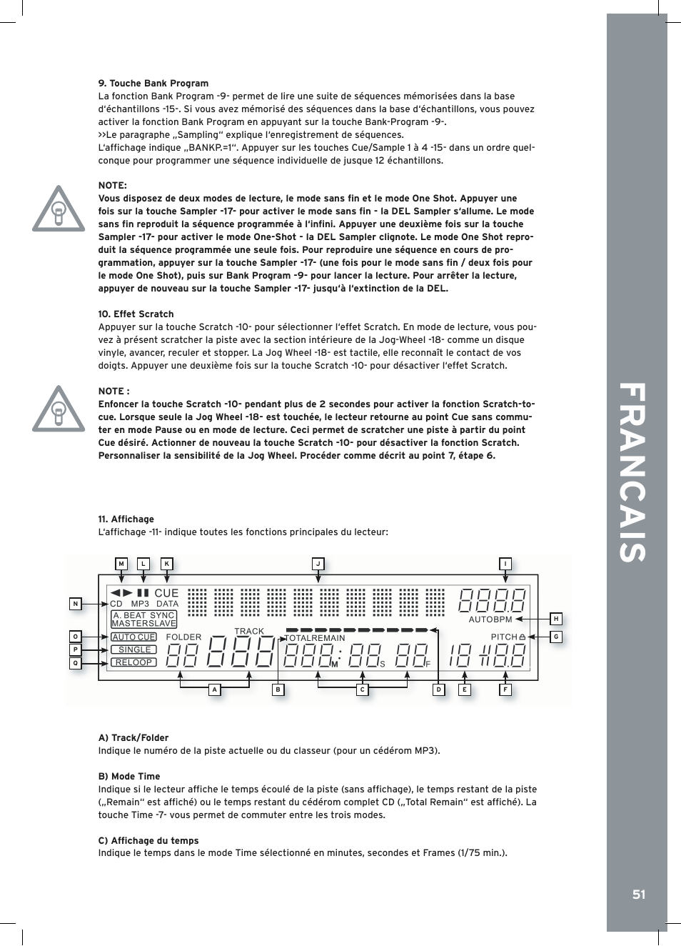 Fr anc ais | Reloop RMP-2.5 ALPHA User Manual | Page 51 / 68
