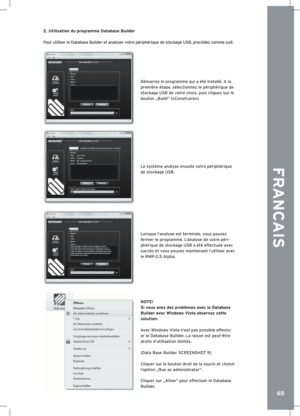 Fr anc ais | Reloop RMP-2.5 ALPHA User Manual | Page 65 / 68