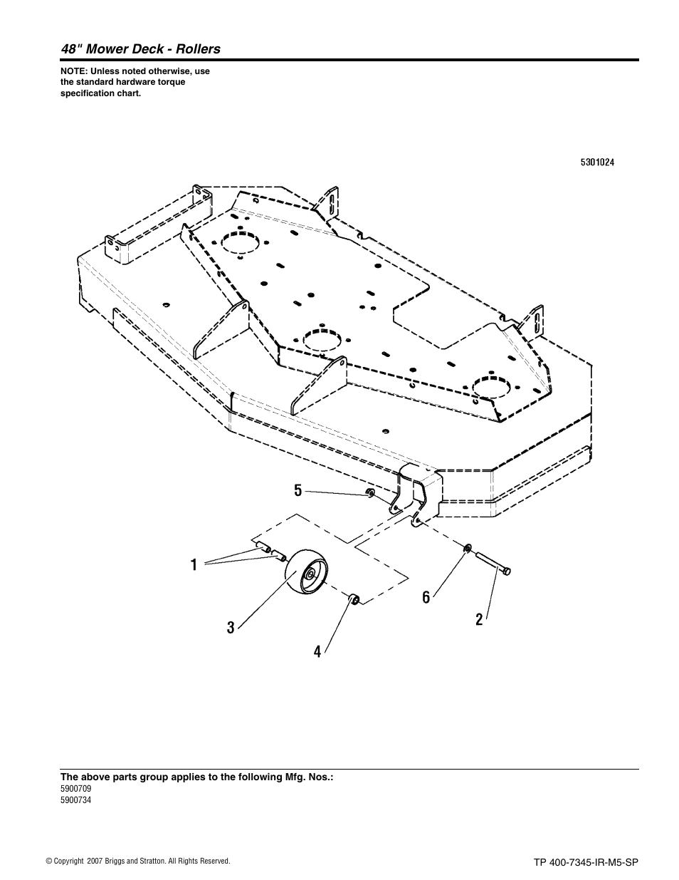 48" mower deck - rollers | Briggs & Stratton 5900709 User Manual | Page 46 / 50