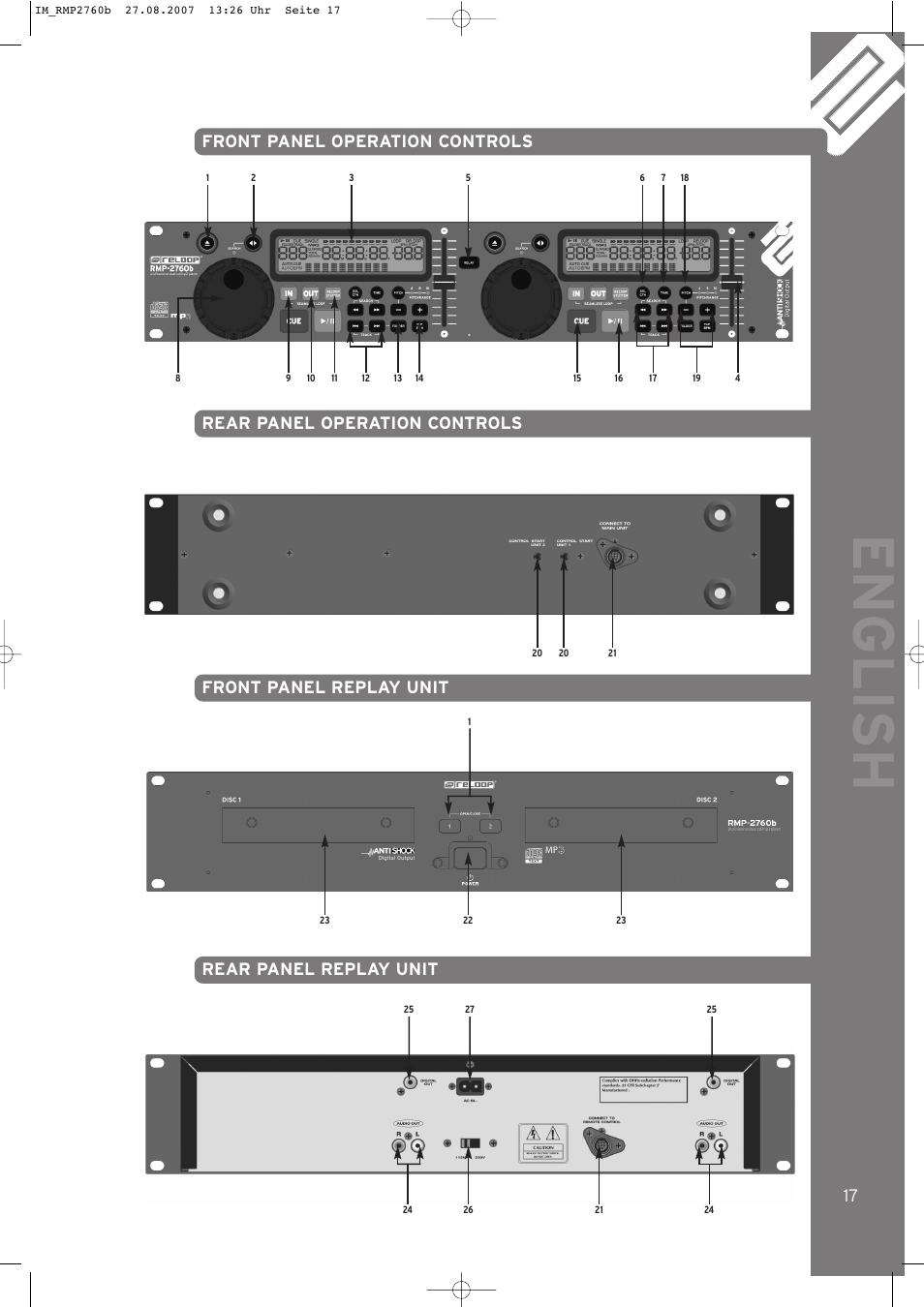 English | Reloop RMP-2760 User Manual | Page 17 / 38