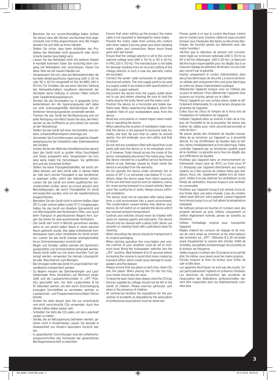 Reloop RMP-2760 USB User Manual | Page 3 / 16