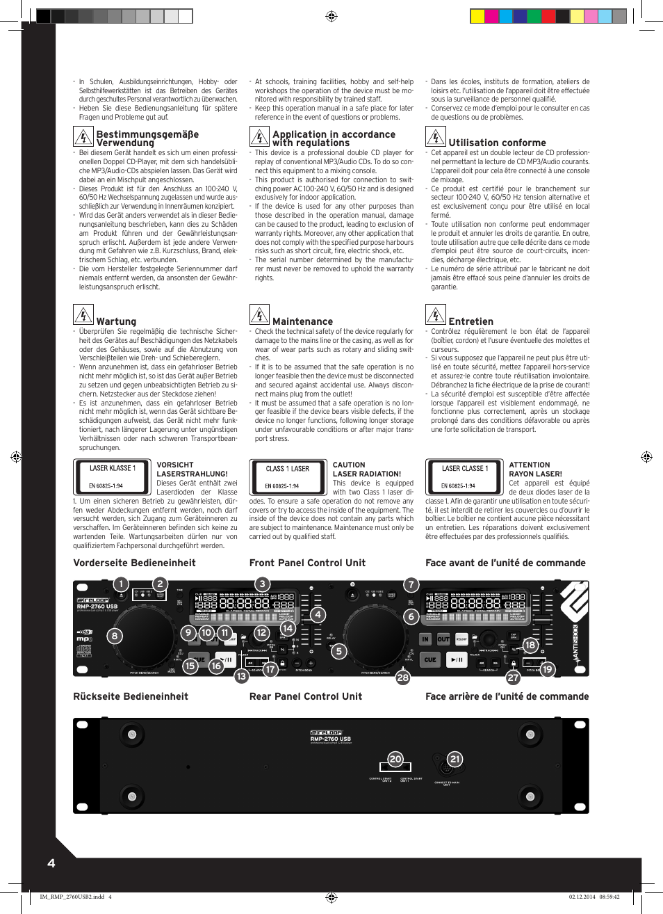Reloop RMP-2760 USB User Manual | Page 4 / 16