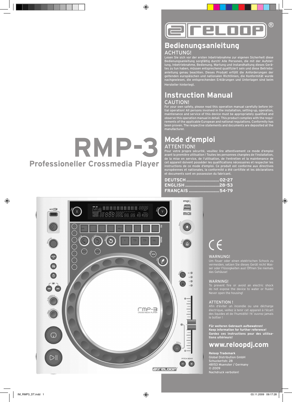 Reloop RMP-3 User Manual | 80 pages