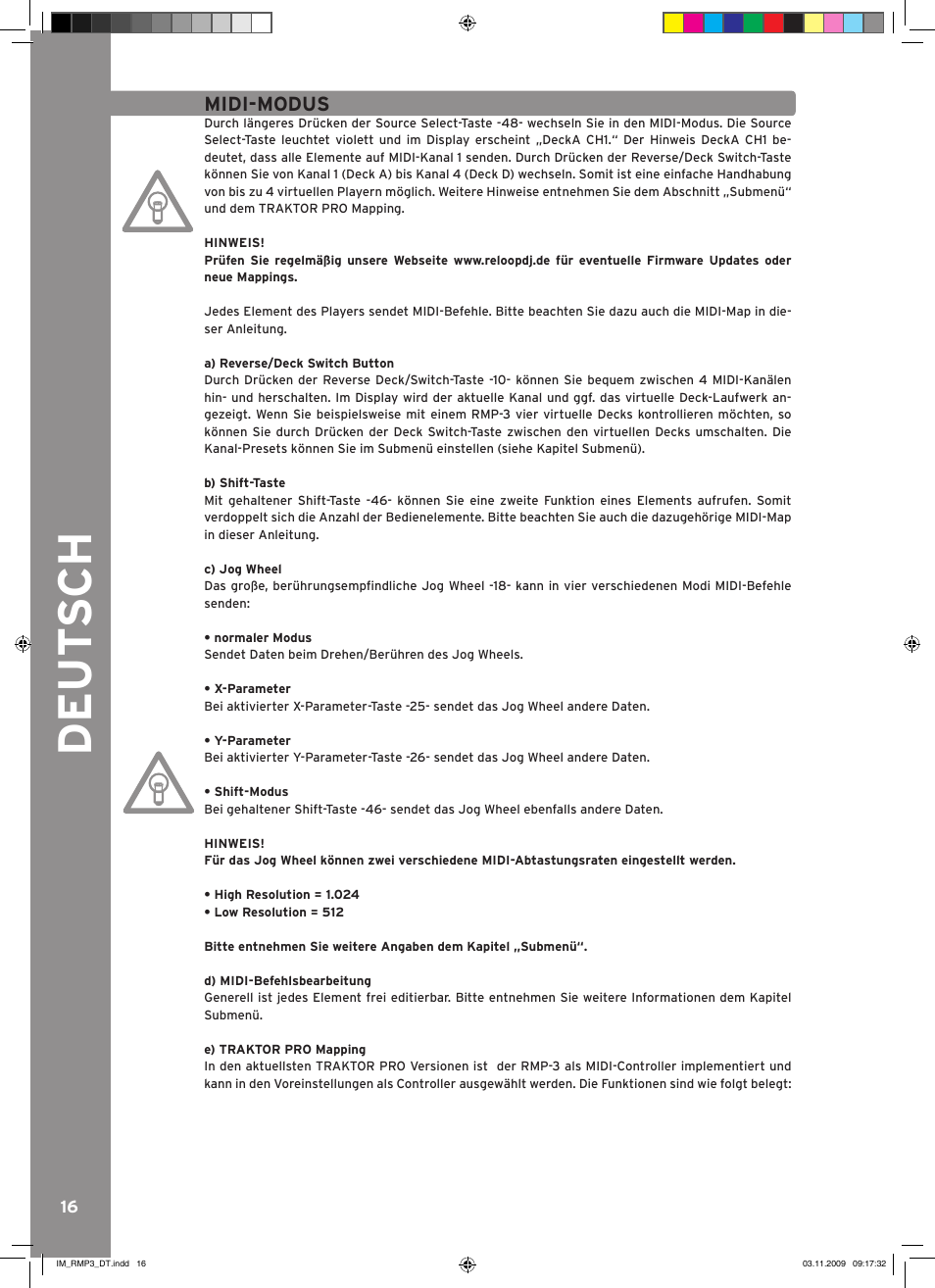 Reloop RMP-3 User Manual | Page 16 / 80