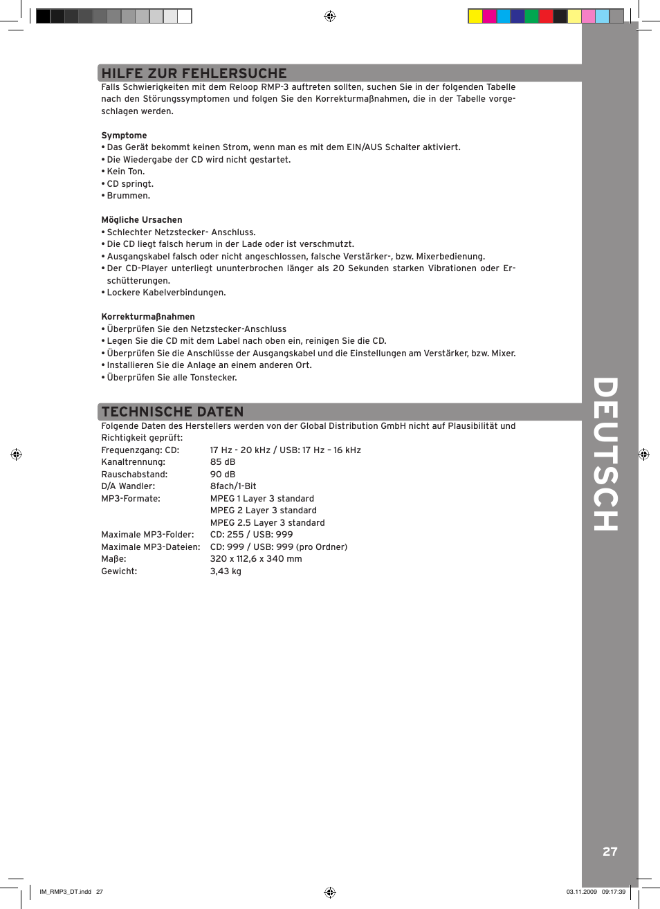 Reloop RMP-3 User Manual | Page 27 / 80