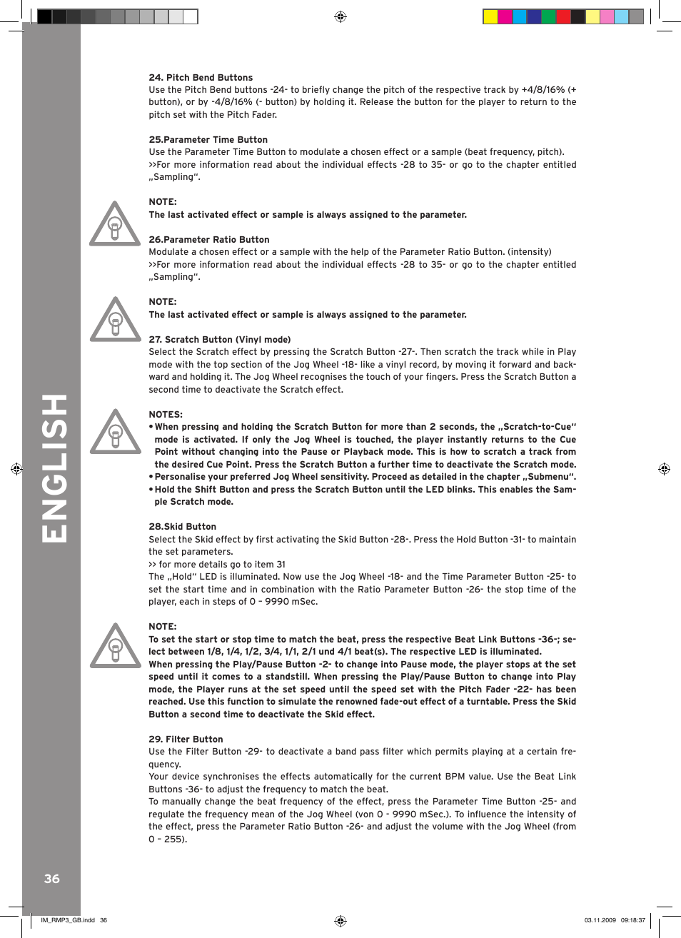 English | Reloop RMP-3 User Manual | Page 36 / 80