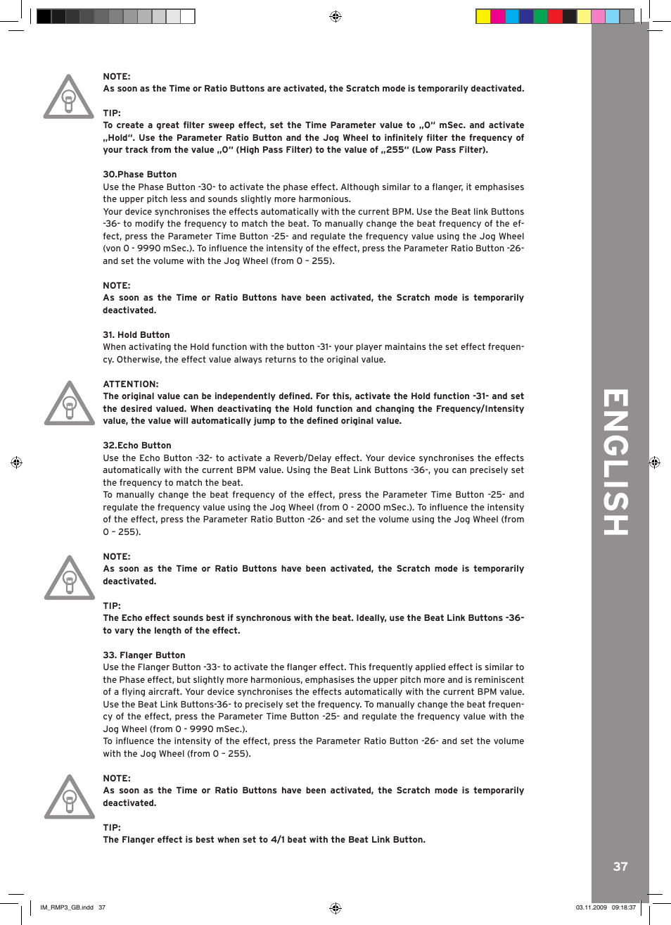 English | Reloop RMP-3 User Manual | Page 37 / 80