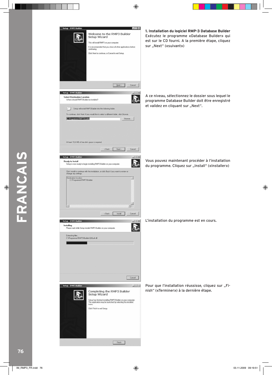 Fr anc ais | Reloop RMP-3 User Manual | Page 76 / 80