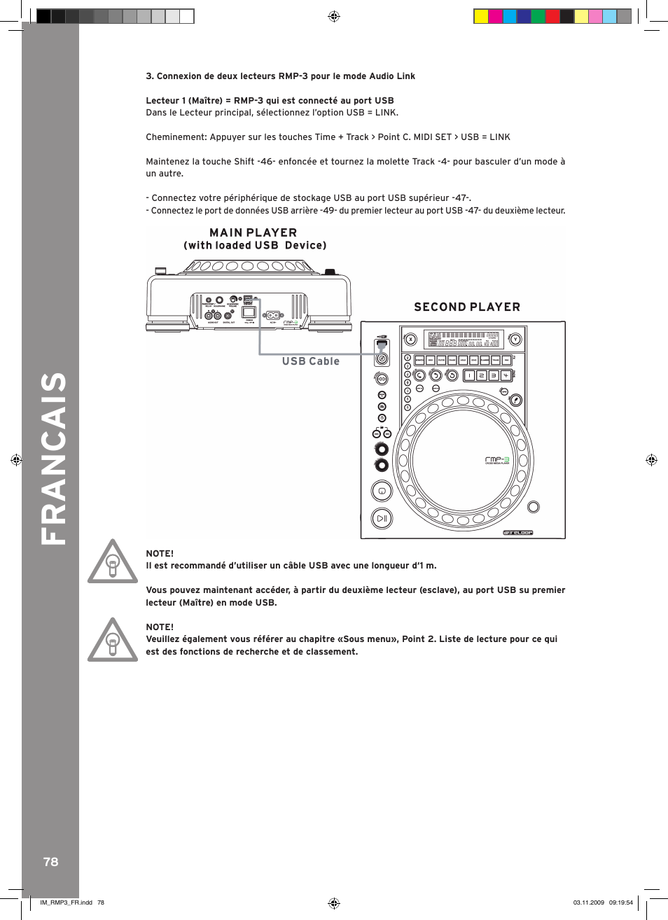 Fr anc ais | Reloop RMP-3 User Manual | Page 78 / 80