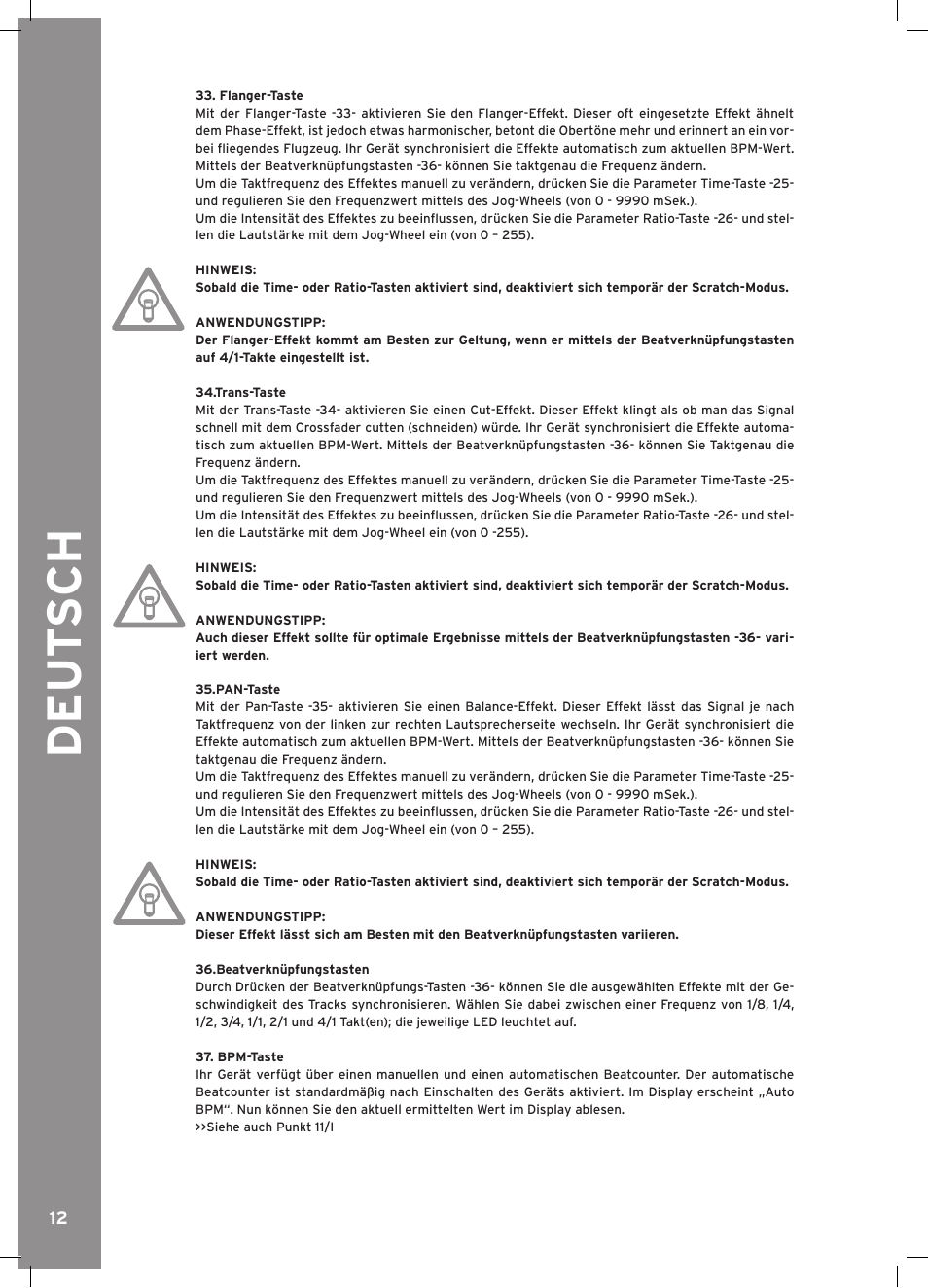 Deu t s ch | Reloop RMP-3 ALPHA LTD. User Manual | Page 12 / 80