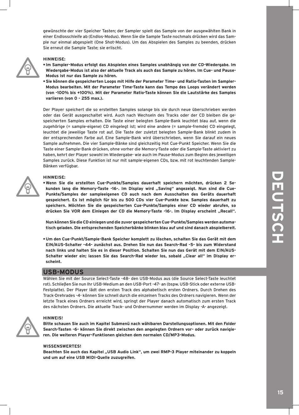 Deu t s ch | Reloop RMP-3 ALPHA LTD. User Manual | Page 15 / 80