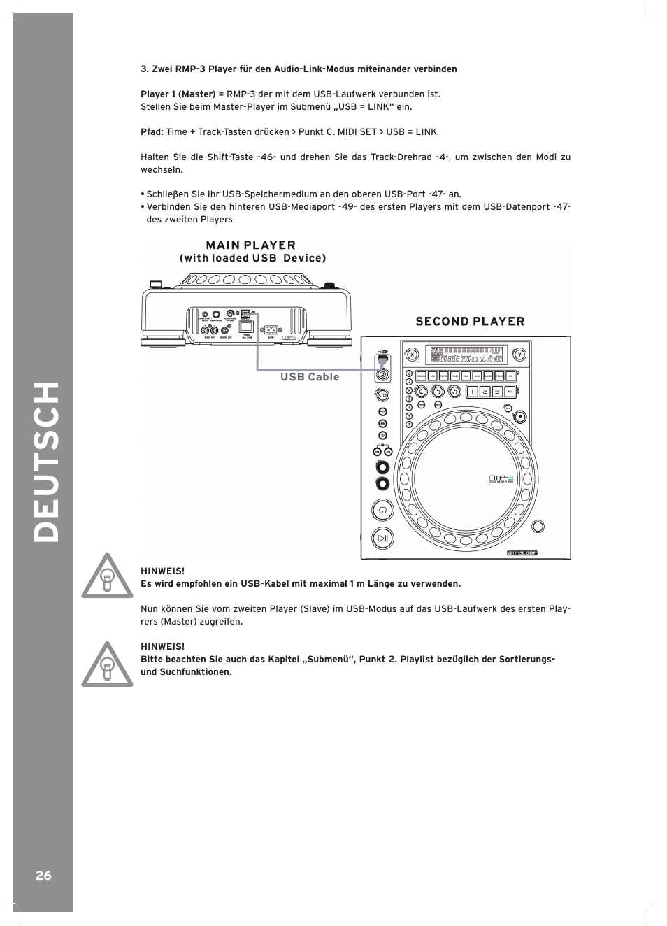 Deu t s ch | Reloop RMP-3 ALPHA LTD. User Manual | Page 26 / 80