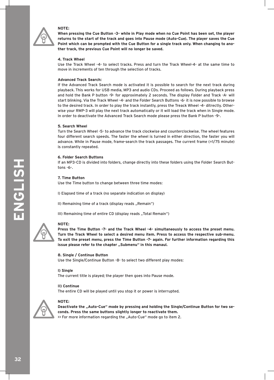English | Reloop RMP-3 ALPHA LTD. User Manual | Page 32 / 80