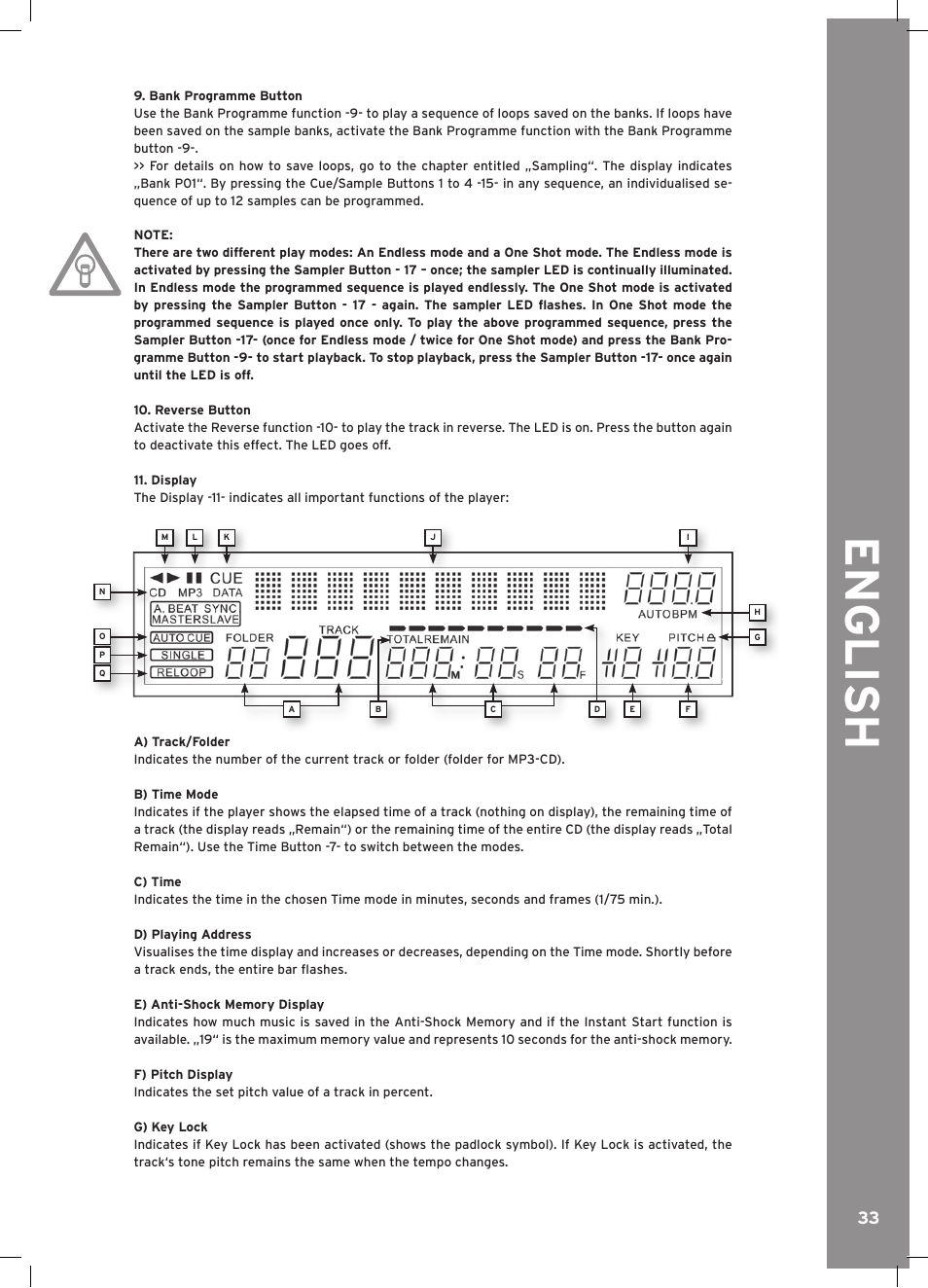 English | Reloop RMP-3 ALPHA LTD. User Manual | Page 33 / 80