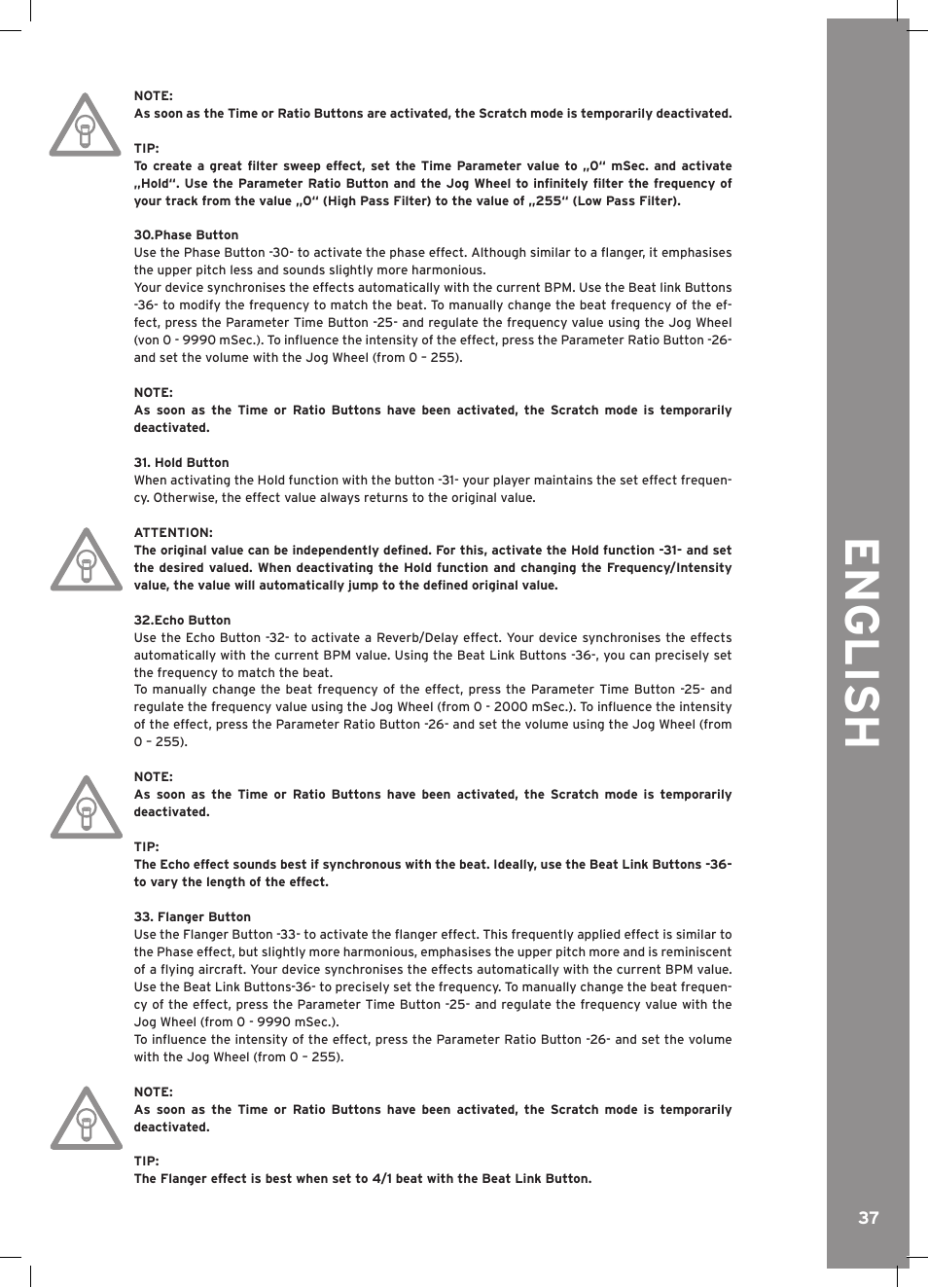 English | Reloop RMP-3 ALPHA LTD. User Manual | Page 37 / 80
