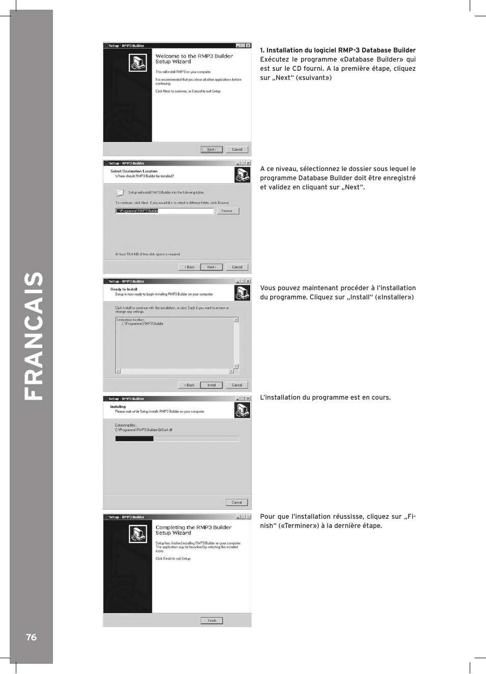 Fr anc ais | Reloop RMP-3 ALPHA LTD. User Manual | Page 76 / 80