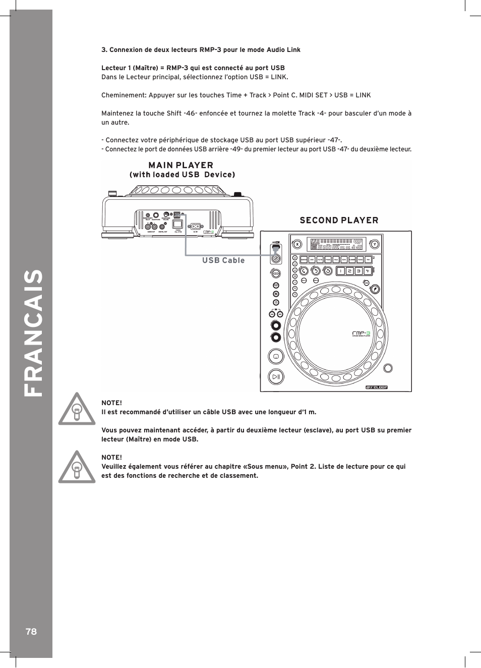 Fr anc ais | Reloop RMP-3 ALPHA LTD. User Manual | Page 78 / 80