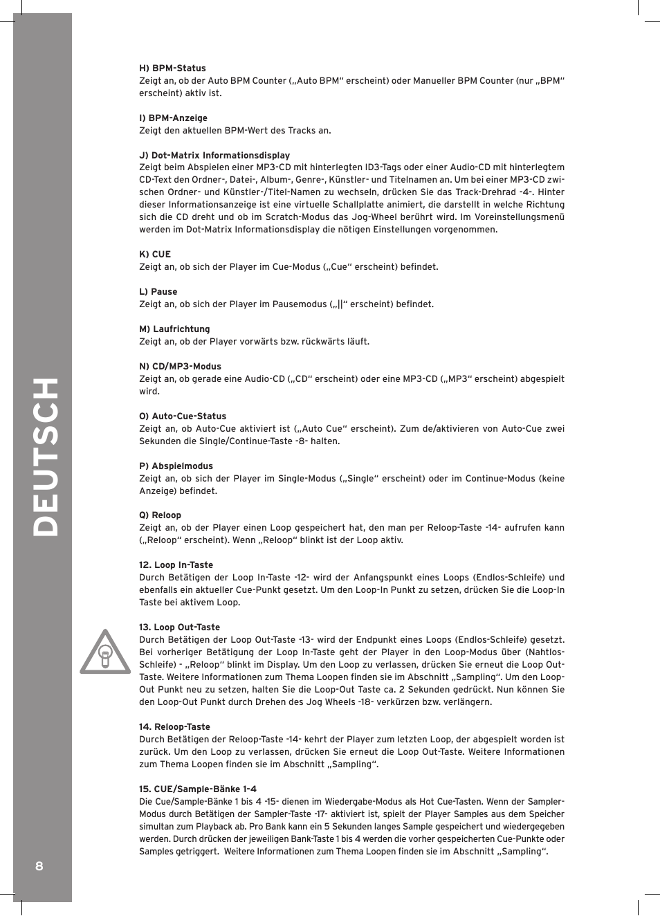 Deu t s ch | Reloop RMP-3 ALPHA LTD. User Manual | Page 8 / 80