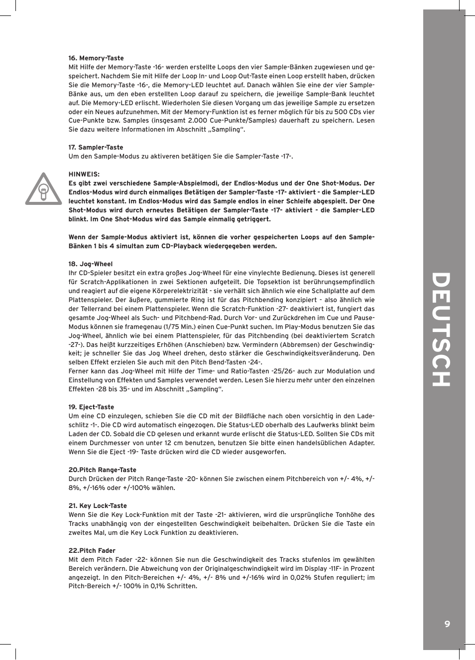 Deu t s ch | Reloop RMP-3 ALPHA LTD. User Manual | Page 9 / 80