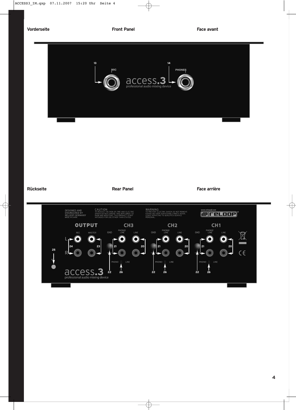 Reloop ACCESS.3 User Manual | Page 4 / 8