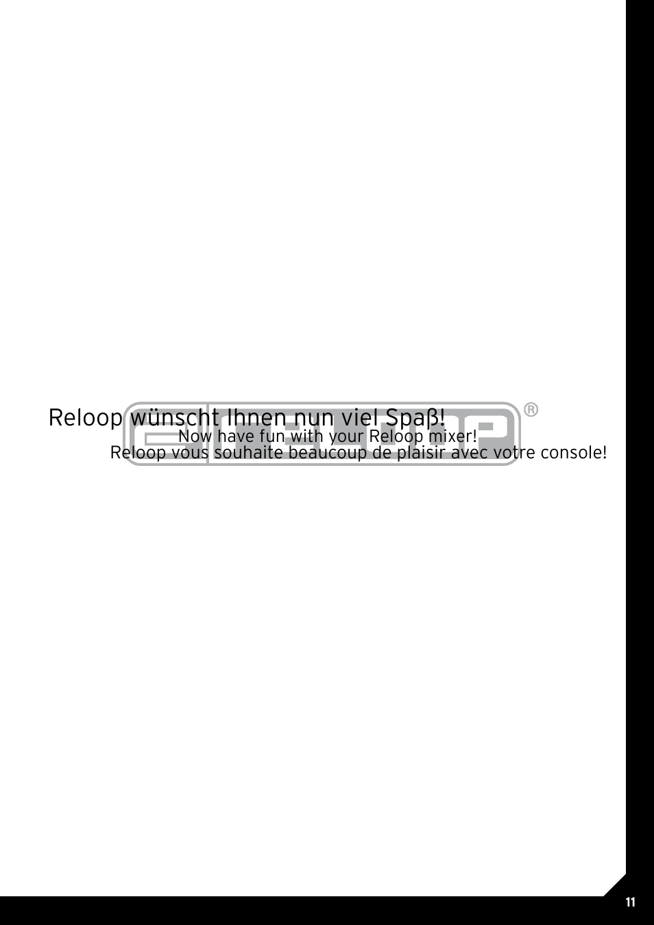 Reloop wünscht ihnen nun viel spaß | Reloop ACCESS.4 User Manual | Page 11 / 12