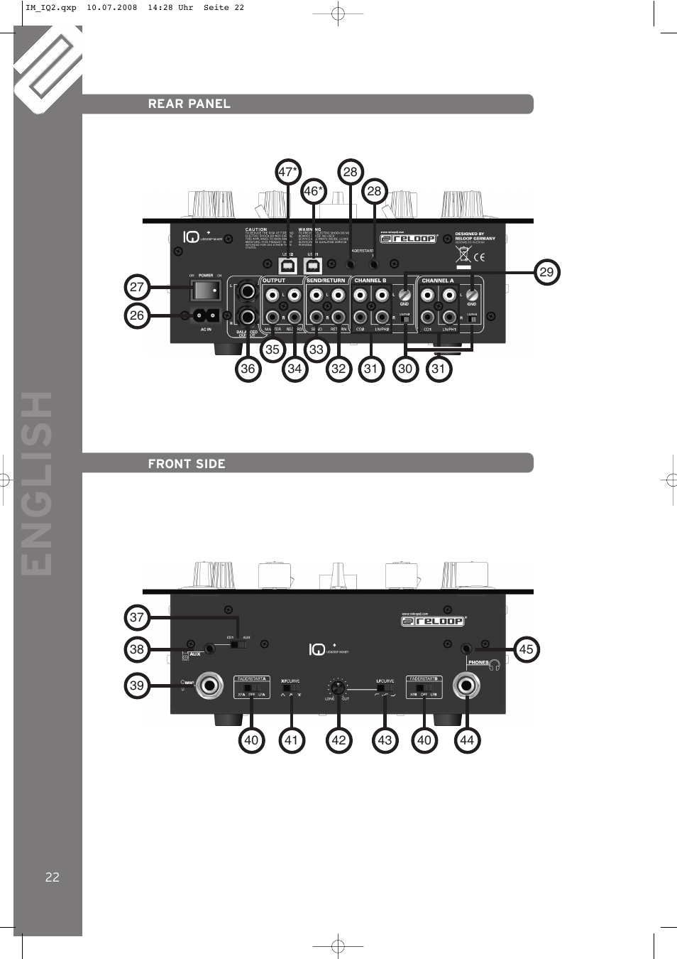 English | Reloop IQ.2+ USB User Manual | Page 22 / 52