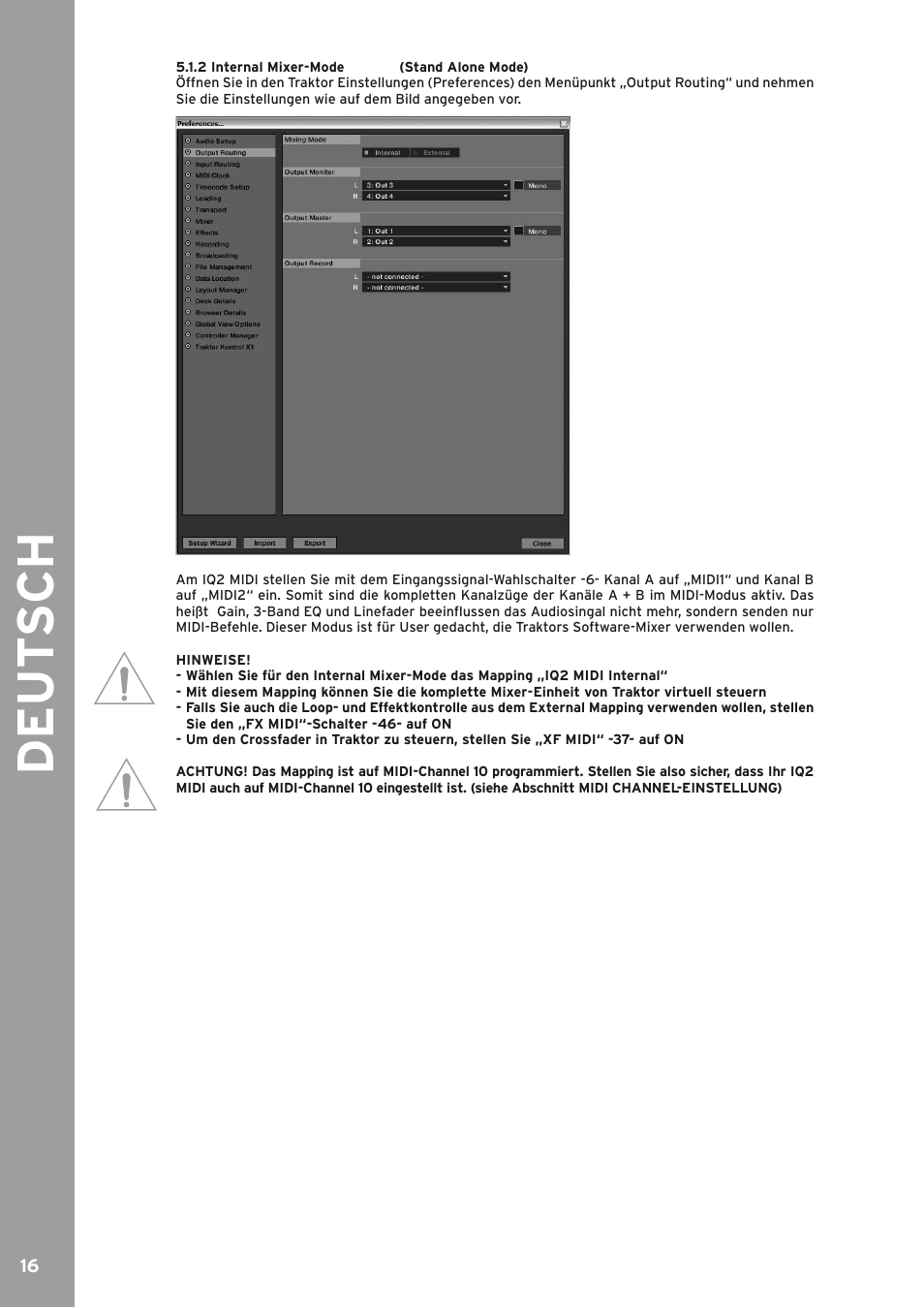 2 internal mixer-mode (stand alone mode) | Reloop IQ2 MIDI User Manual | Page 16 / 69