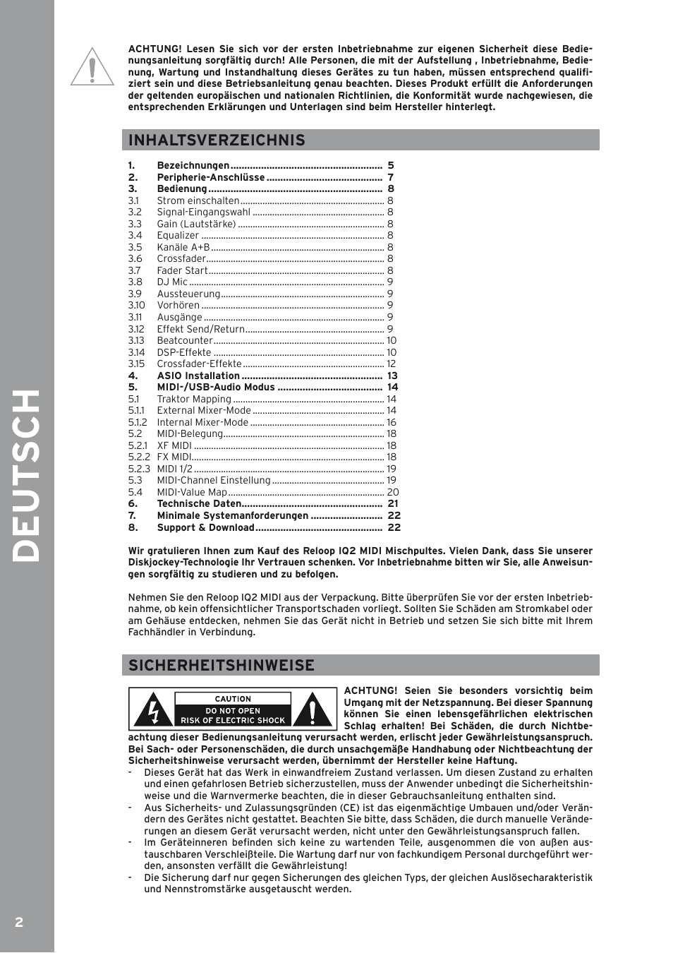 Reloop IQ2 MIDI User Manual | Page 2 / 69