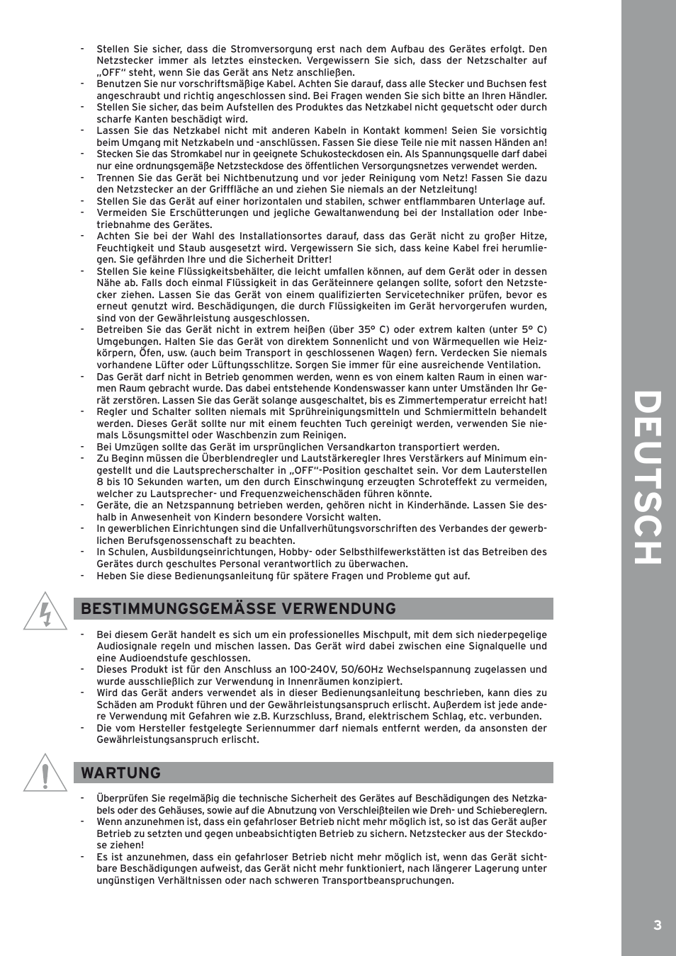 Bestimmungsgemäße verwendung, Wartung | Reloop IQ2 MIDI User Manual | Page 3 / 69